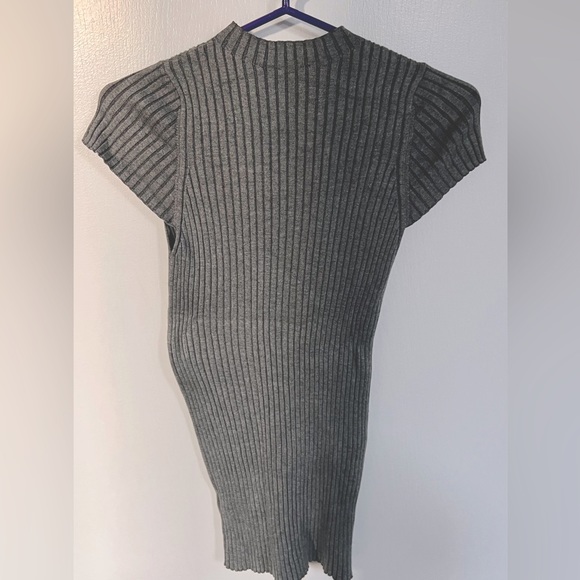 Express Gray Knit Mock Neck Tank Fitted Size M - Picture 2 of 3